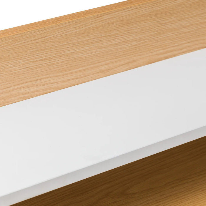 Stravon Desk – Oak & White Finish with Shelf & Cable Hole - Luminex FurnitureDeskPAL101