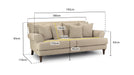 Sutherland Beige 3 Seater Sofa – Classic Fabric Design - Luminex FurnitureSofassummer_sofa_beige_3_seater