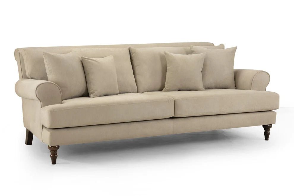 Sutherland Beige 4 Seater Sofa – Classic Fabric Design - Luminex FurnitureSofassummer_sofa_beige_4_seater