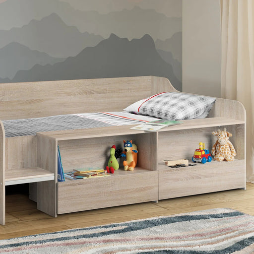 Sutton Low Sleeper Bed with Storage – Sonoma Oak - Luminex FurnitureLow SleepersSTE105