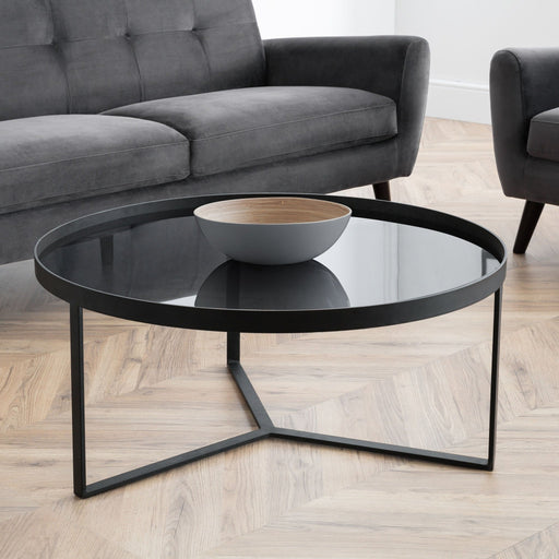 Tarris Coffee Table – Smoked Glass or Walnut Effect - Luminex FurnitureCoffee TableLOF101