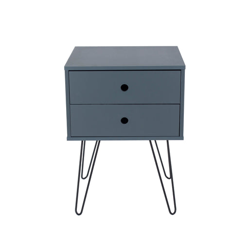 Telford Blue Bedside Table, Metal Leg 2 Drawer Cabinet - LuminexFurnitureBedside TableBSB710