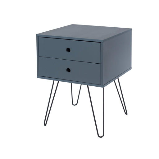 Telford Blue Bedside Table, Metal Leg 2 Drawer Cabinet - LuminexFurnitureBedside TableBSB710