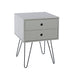 Telford Grey Bedside Table, Metal Leg 2 Drawer Cabinet - LuminexFurnitureBedside TableBSG710