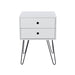 Telford White Bedside Table, & Metal 2 Drawer Cabinet - LuminexFurnitureBedside TableBS710