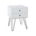 Telford White Bedside Table, & Metal 2 Drawer Cabinet - LuminexFurnitureBedside TableBS710