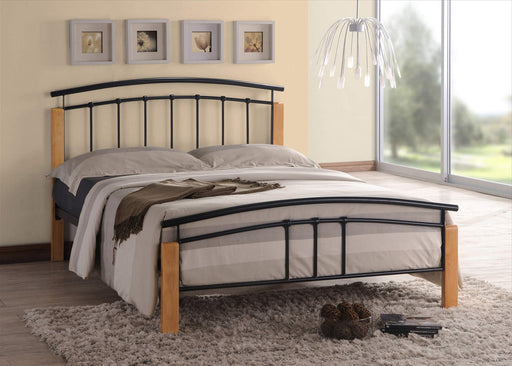 Tetras Black Metal Bed with Beech Posts - Luminex FurnitureBedTET3BLK