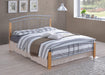 Tetras Silver Metal Bed with Beech Posts - Luminex FurnitureBedTET3