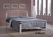 Tetras White Metal Bed with Beech Posts – Curved Design - Luminex FurnitureBedTET3WH