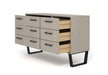 Texas 3+3 drawer wide chest of drawers – Grey Waxed Pine - LuminexFurnitureChest of DrawersTXG533