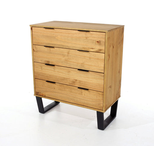 Texas 4 drawer chest of drawers – Antique Waxed Pine - LuminexFurnitureChest of DrawersTX514