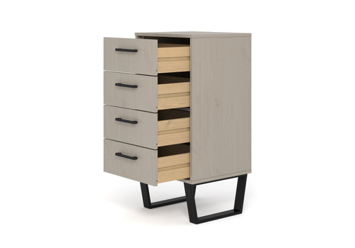 Texas 4 drawer narrow chest of drawers – Grey Waxed Pine - LuminexFurnitureChest of DrawersTXG517