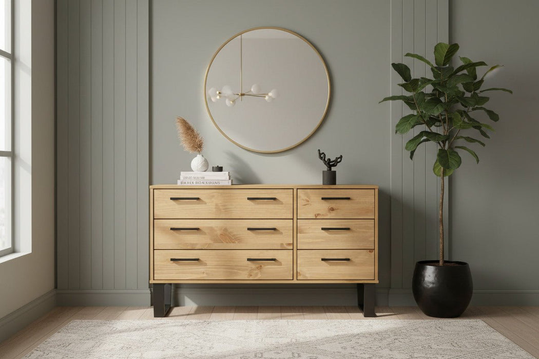 Texas Antique Waxed Pine 3+3 Drawer Chest of Drawers - Luminex FurnitureChest of DrawersTX533