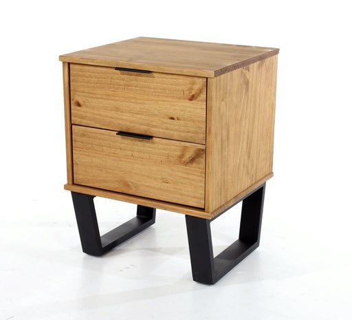 Texas Bedside Table 2 Drawer Cabinet - Antique Waxed Pine - LuminexFurnitureBedside TableTX510