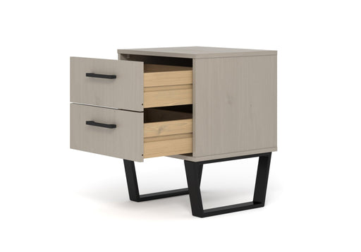 Texas Bedside Table 2 Drawer Cabinet - Grey Waxed Pine - LuminexFurnitureBedside TableTXG510