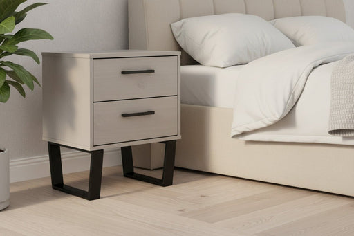 Texas Grey Waxed Pine 2 Drawer Bedside Table - Luminex FurnitureBedside TableTXG510
