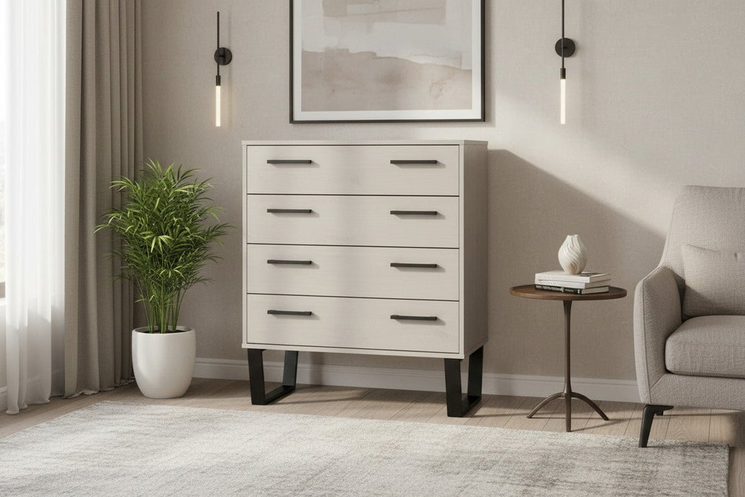 Texas Grey Waxed Pine 4 Drawer Chest of Drawers - Luminex FurnitureChest of DrawersTXG514