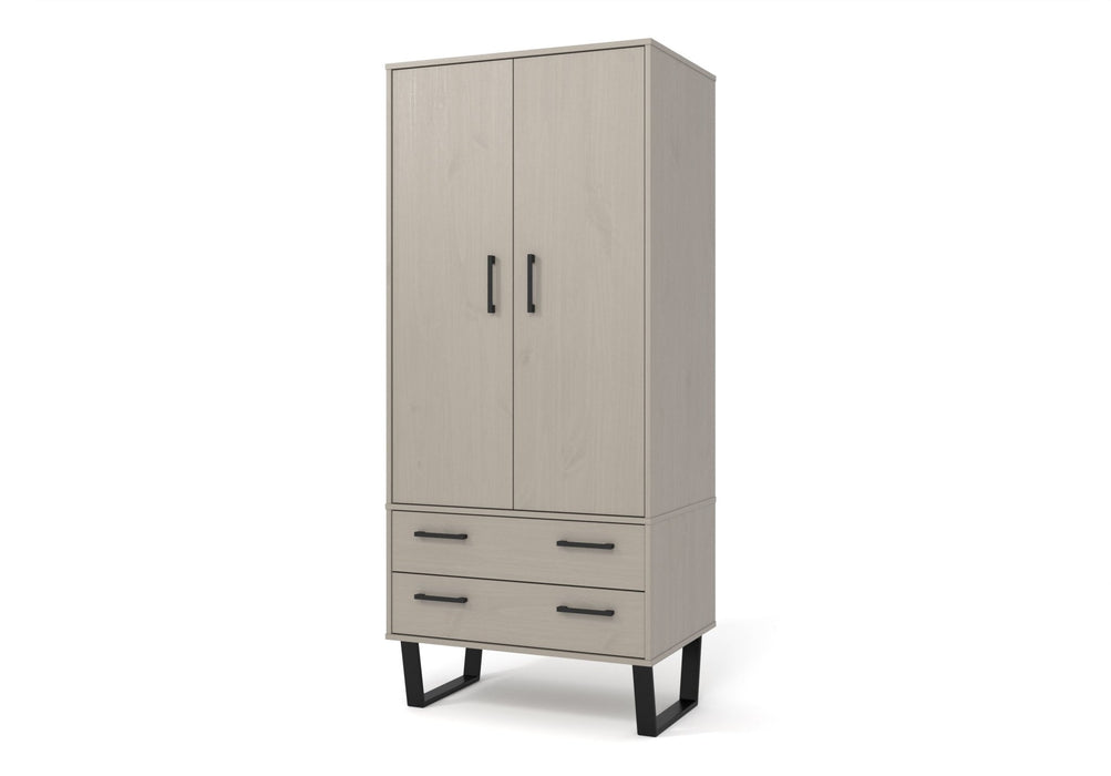 Texas Wardrobe - 2 Door, 2 Drawer - Grey - LuminexFurnitureWardrobeTXG582