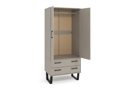 Texas Wardrobe - 2 Door, 2 Drawer - Grey - LuminexFurnitureWardrobeTXG582