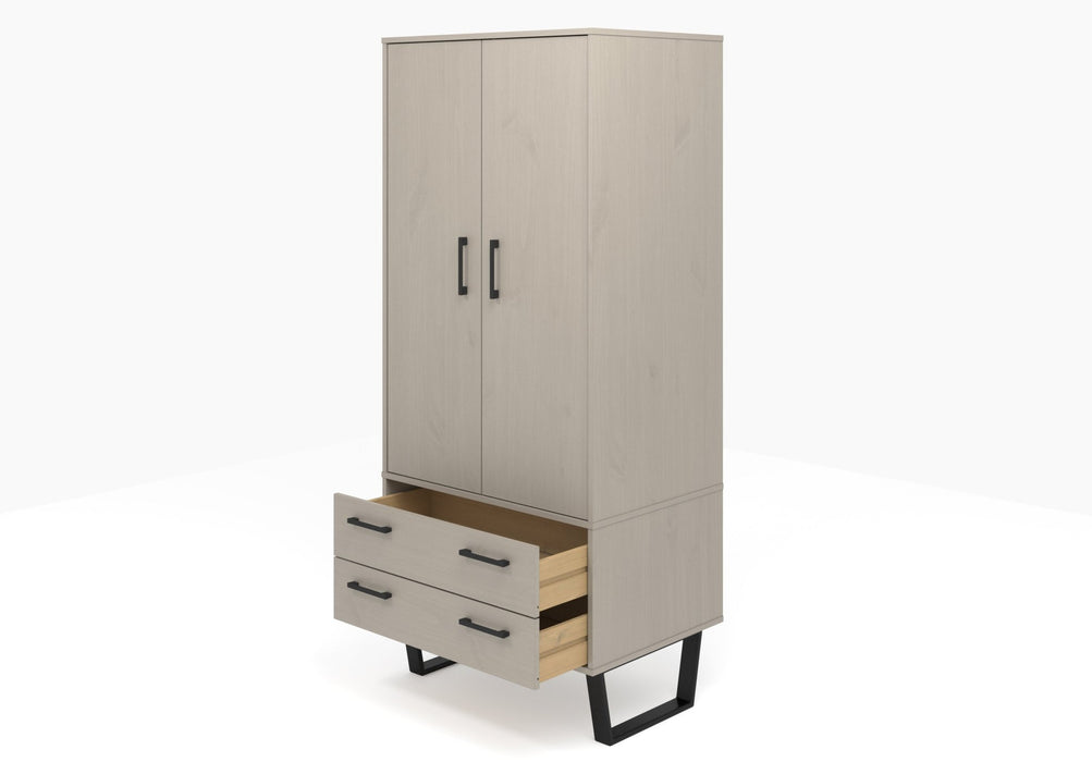 Texas Wardrobe - 2 Door, 2 Drawer - Grey - LuminexFurnitureWardrobeTXG582