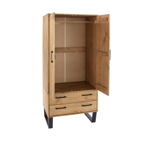 Texas Wardrobe - Grey Waxed Pine - LuminexFurnitureWardrobeTX582