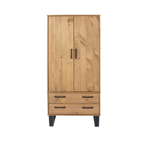 Texas Wardrobe - Grey Waxed Pine - LuminexFurnitureWardrobeTX582