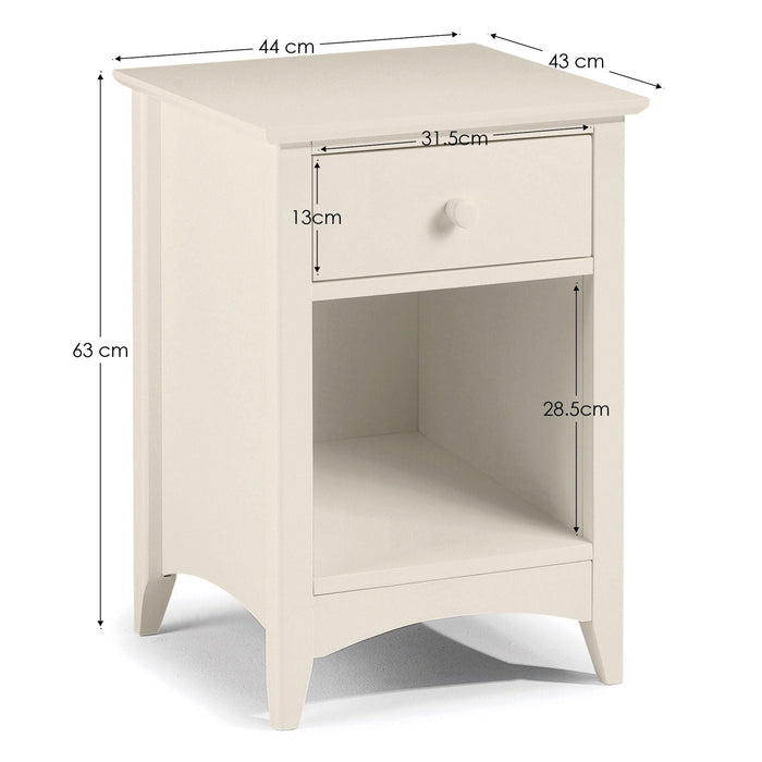 Thorne 1 Drawer Bedside in Stone White - Luminex FurnitureBedside TableCAM010