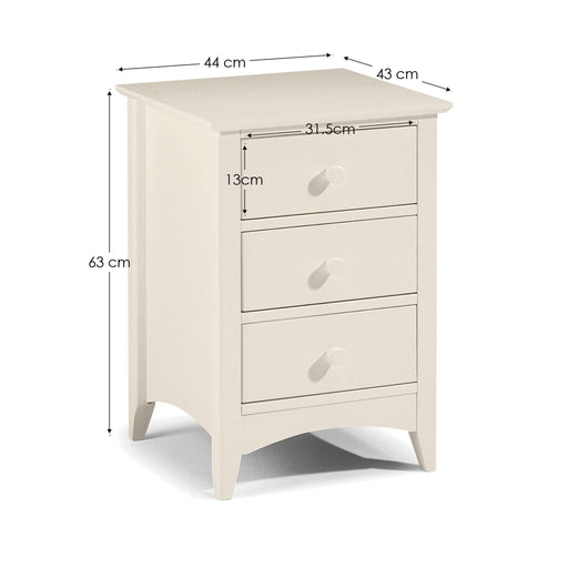 Thorne 3 Drawer Bedside in Stone White - Luminex FurnitureBedside TableCAM001/2