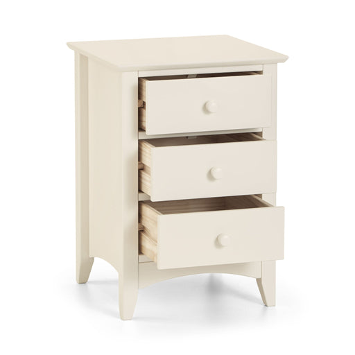 Thorne 3 Drawer Bedside in Stone White - Luminex FurnitureBedside TableCAM001/2