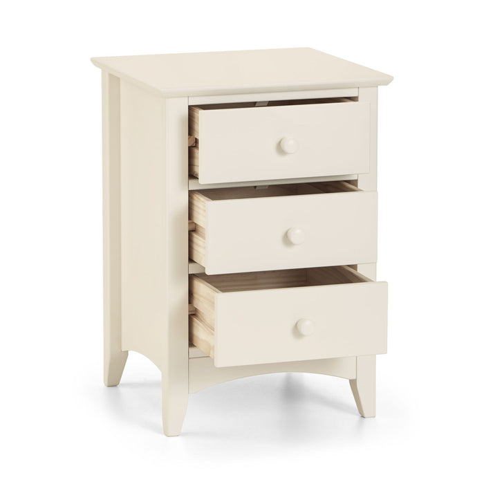 Thorne 3 Drawer Bedside in Stone White - Luminex FurnitureBedside TableCAM001/2