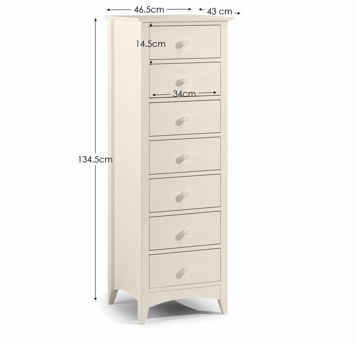 Thorne 7 Drawer Narrow Chest in Stone White - Luminex FurnitureChest of drawersCAM004/2
