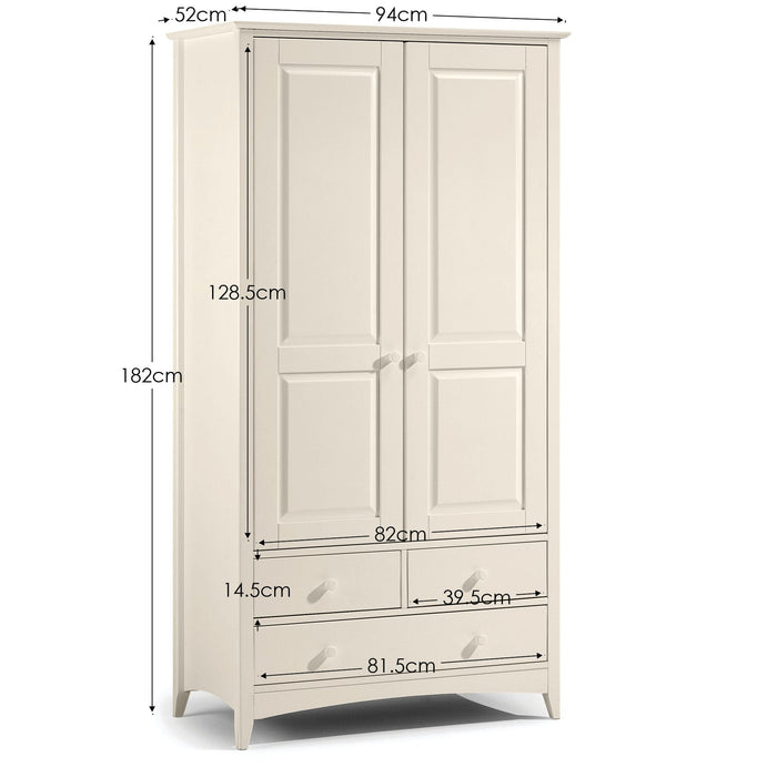 Thorne Combination Wardrobe – Stone White Shaker Design - Luminex FurnitureWardrobeCAM007/2