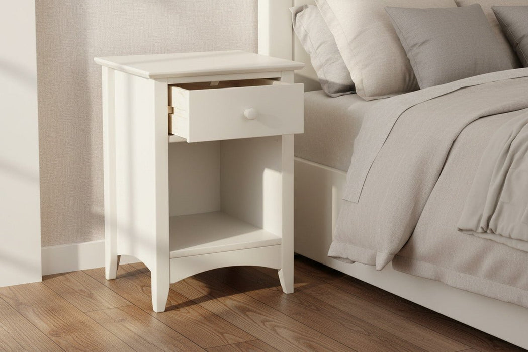 Thorne Stone White 1 Drawer Bedside Table - Luminex FurnitureBedside TableCAM010