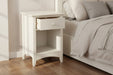 Thorne Stone White 1 Drawer Bedside Table - Luminex FurnitureBedside TableCAM010