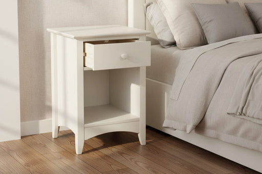 Thorne Stone White 1 Drawer Bedside Table - Luminex FurnitureBedside TableCAM010