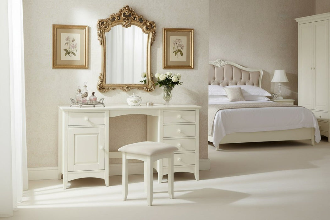 Thorne White Dressing Table – 5 Drawer & Cupboard - Luminex FurnitureDressing TableCAM008/2