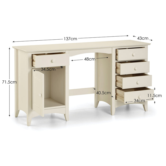 Thorne White Dressing Table – 5 Drawer & Cupboard - Luminex FurnitureDressing TableCAM008/2