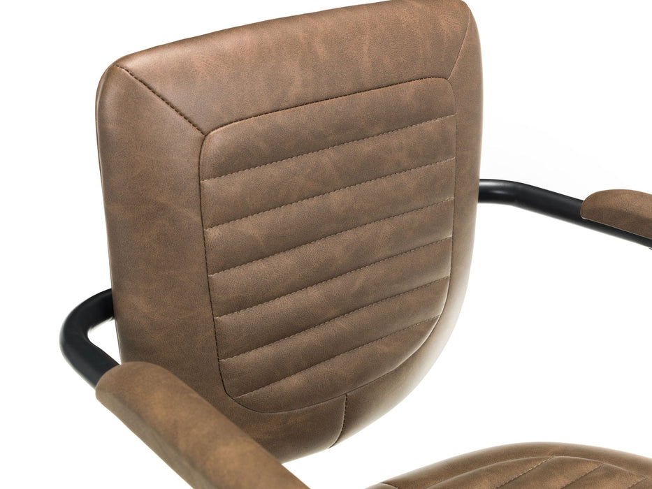 Tivaro Brown Faux Leather Office Chair – Adjustable & Retro - Luminex FurnitureOffice ChairGEH001