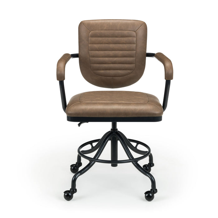 Tivaro Brown Faux Leather Office Chair – Adjustable & Retro - Luminex FurnitureOffice ChairGEH001