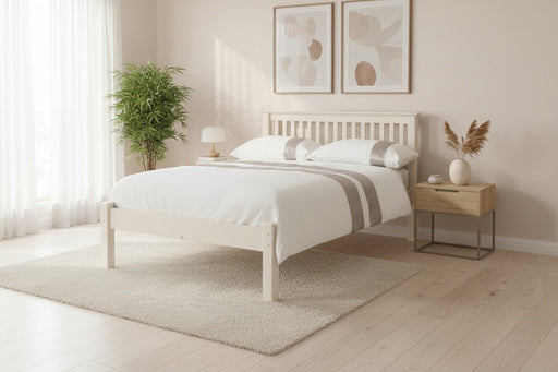 Toledo White Low Footend Bed - Luminex FurnitureWooden BedsBAR023