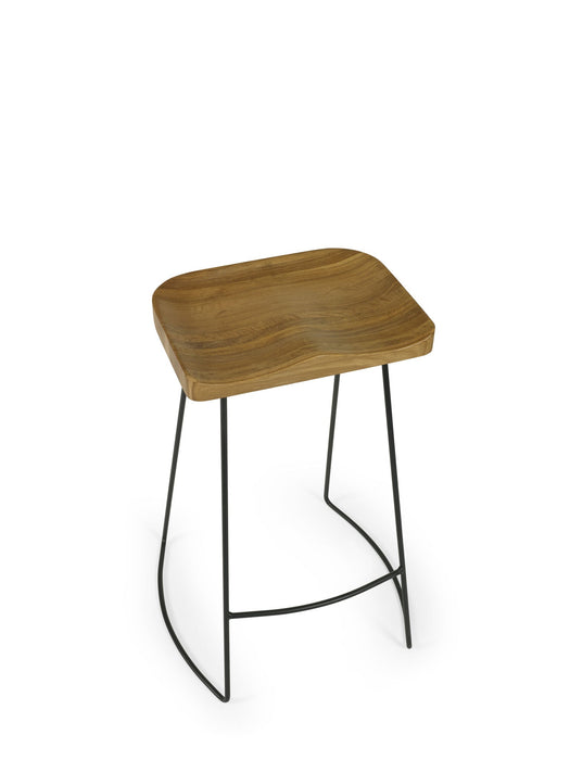 Torino Oak Bar Stool Set – Solid Oak & Iron Frame (Set of 2) - Luminex FurnitureStoolTRA101