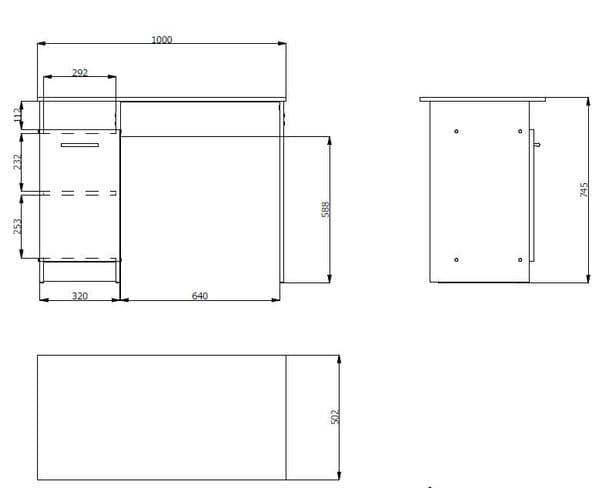 Trevina Matt White Computer Desk - Luminex FurnitureDesk3035