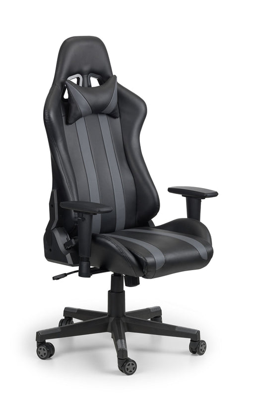 Trezor Faux Leather Gaming Chair – Black & Grey, Fully Adjustable - Luminex FurnitureOffice ChairMET101