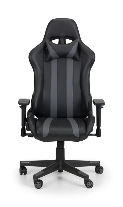 Trezor Faux Leather Gaming Chair – Black & Grey, Fully Adjustable - Luminex FurnitureOffice ChairMET101