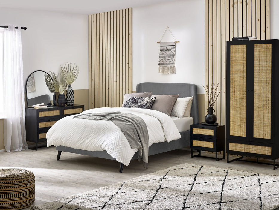 Tribeca 2 Door Wardrobe - Black - Luminex FurnitureWardrobePAD104