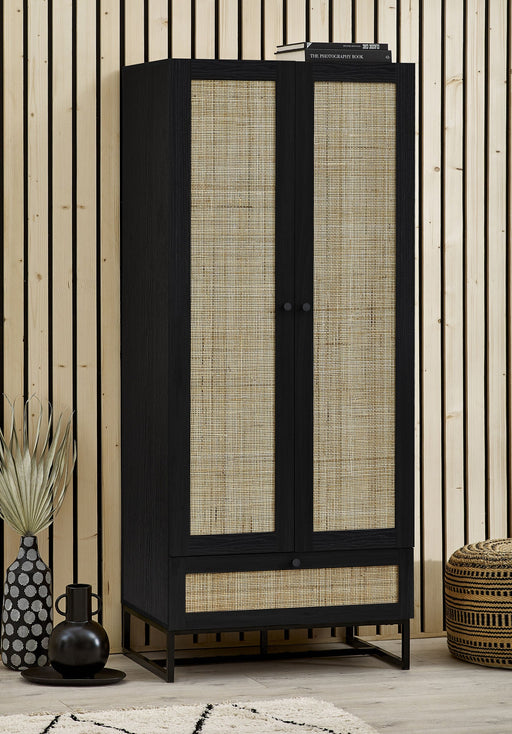 Tribeca 2 Door Wardrobe - Black - Luminex FurnitureWardrobePAD104