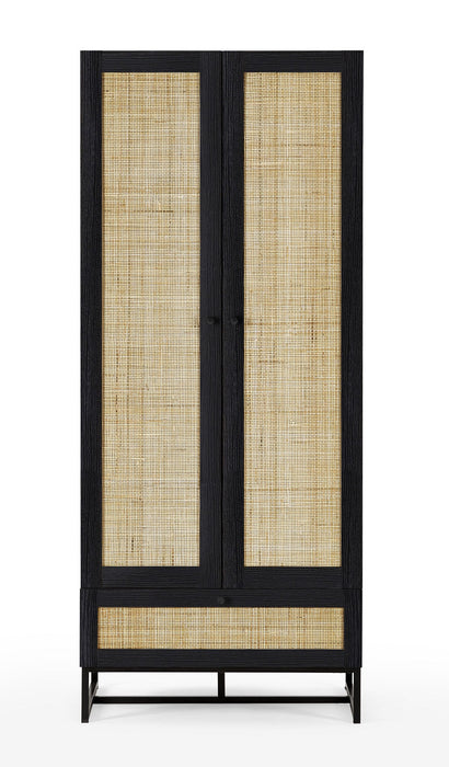 Tribeca 2 Door Wardrobe - Black - Luminex FurnitureWardrobePAD104