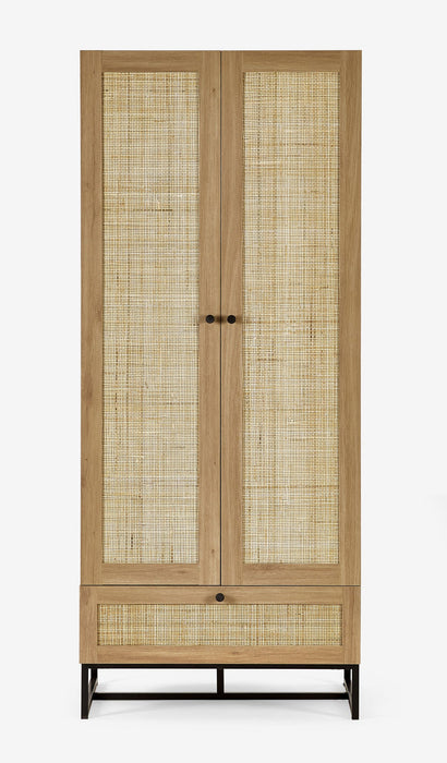 Tribeca 2 Door Wardrobe in Oak - Luminex FurnitureWardrobePAD004