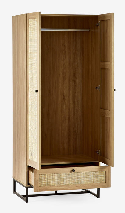 Tribeca 2 Door Wardrobe in Oak - Luminex FurnitureWardrobePAD004