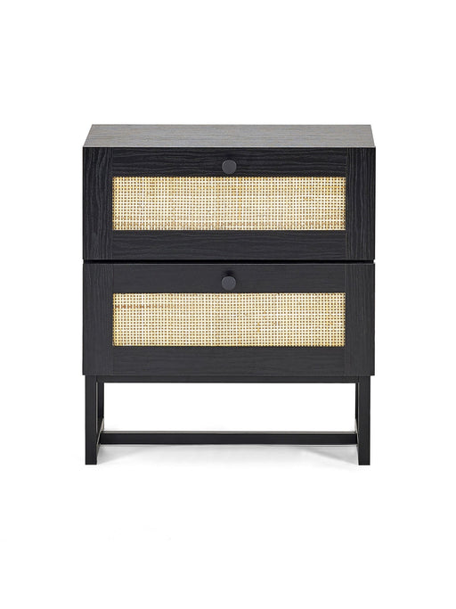 Tribeca 2 Drawer Bedside in Black - Luminex FurnitureBedside TablePAD101